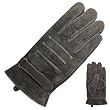 Men's Triple Stripe Leather Driving Gloves - Brown