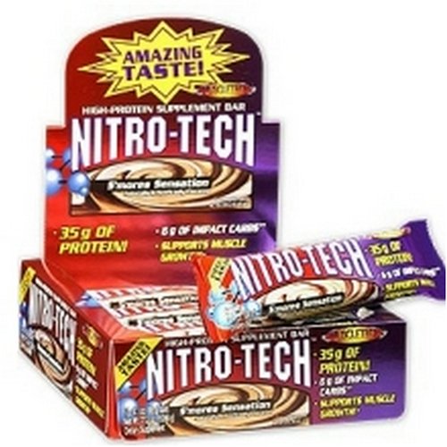 Muscletech Nitro-Tech Bar Chocolate Caramel Nut Crunch, 12-Count Boxes by Muscle Tech