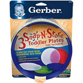 Gerber Snap 'n Store Toddler Plates w/ Lids - 3pk-Colors May Vary