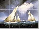 James Buttersworth Ships Tile Mural Remodeling. 36x48 inches using (12) 12x12 ceramic tiles.