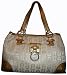 Etienne Aigner Purse Handbag Logan Collection Ivory Gold Signature Print