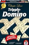 Produkt-Bild: Schmidt Spiele 49218 Classic Line: Tripple-Dominio mit gro&szlig;en Spielsteinen