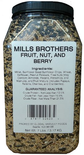 Mills Brothers Fruit, Nut & Berry Premium Wild Bird Mix in Easy Pour & Store Container
