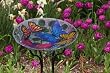 Butterfly Collage Glass Birdbath