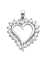Platinum Diamond Heart Pendant - 1.75 Ct. -- LIFETIME WARRANTY
