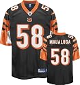 Rey Maualuga Jersey: Reebok Black Replica #58 Cincinnati Bengals Jersey