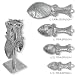Pewter Measuring Spoons & Display Post Gift Set - Fish
