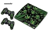 Designer Skin for Sony PlayStation PS3 SLIM System & Remote Controllers -Weeds - Black