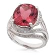 One of a Kind Tourmaline and Diamond Ring (H/VS-SI) in 18k White Gold