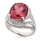 One of a Kind Tourmaline and Diamond Ring (H/VS-SI) in 18K White Gold