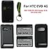 HTC Evo 4G Extended Battery 3500mAh (2Pcs)+ Battery Cover + External Replacement Battery Charger + Extended Battery Silicone Case (Black) + Exclusive Black And Green Color Key Chain Kit