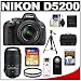 Nikon D5200 Digital SLR Camera & 18-55mm G VR DX AF-S Zoom Lens (Black) with 55-300mm VR Lens + 32GB Card + Battery + Case + Filters + Tripod + Accessory Kit