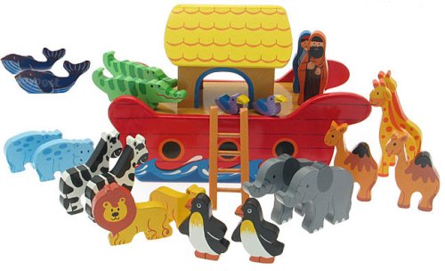 Childrens Toyshop  Toys : Wooden Noah's Ark - 20 Animals
