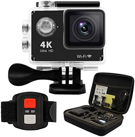 ANART® 4K Wifi Sports Action Helmet Camera 1080P 60fps Underwater 2.0 Inch LCD Fisheye Digital Video Camcorder w/Carrying Bag and 2.4G Remote Control (Black)