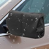 Mictuning Car Side Mirror Covers-Protect Auto Exterior Rear View Mirrors from Snow, Ice & Frost[black,one pair]