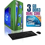 CybertronPC X-Cruiser 2 CIAN1120SGS, Green, Intel Core i3 Dual Core (2.93GH ....