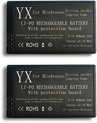 BestforU® 2pcs 3.7v 600mAh LiPo Battery for Parrot MiniDrone Jumping Sumo Parrot Mini Drone Rolling Spider + 1pc Rapid Multi Battery Charger Plate Board