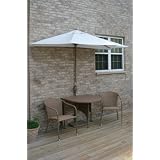 TERRACE MATES 36 ADENA All Weather Wicker in Coffee Color 7.5 Ft. Natural Olefin Set