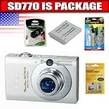 cheap Canon PowerShot SD770IS 10MP Digital Camera with 3x Optical Image Stabilized Zoom (Silver) Package 1