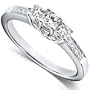 1/3 Carat TW Three Stone Round Brilliant Diamond Ring (GH/I1-I2) 14K White Gold