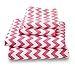 Queen Sheet Set Pink Chevron - Double Brushed Ultra Microfiber Luxury Bedding Set