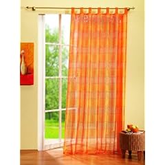 Webstruktur Schaufenschal Gardine Organza, Orange, 61016