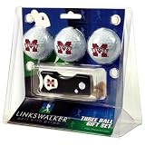 Mississippi State Bulldogs NCAA 3 Golf Ball Gift Pack w/ Spring Action Divot Tool