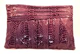 Liz Claiborne Glendale Purple Plum Snake Skin Clutch