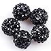 Lots of 10mm Pave Shine Black Beads for Jewelry Making (10 Beads Per Lots)