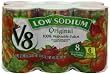 V8 100% Vegetable Juice, Low Sodium, 6-Count, 5.5-Ounce Can (Pack of 8)