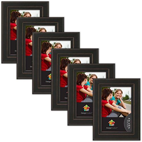 Kieva 4x6 Wood Black Picture Frame, Set of 6