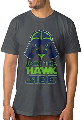 LINNA Men's Cotton Short Sleeve Tees Join The Hawk Side S DeepHeather