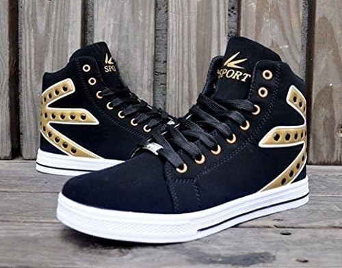 Viewred Hot Men Shoes Sapatos Tenis Masculino Male Fashion Autumn Winter Leather Fur Boots For Man Casual High Top Canvas Men Shoes Gold 10.5