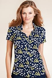 Per Una Open Neck Collar Bird Print Shirt
