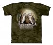 The Mountain Three Owl Moon Guardians Men's T-shirt, Olive Green