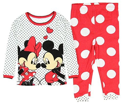 Disney Baby Girls' Mickey and Minnie Mouse 2 Piece Cotton Pajama Sleepwear Set
