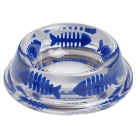 K9 Designer Cat Bowl with Blue Fishbone Insert