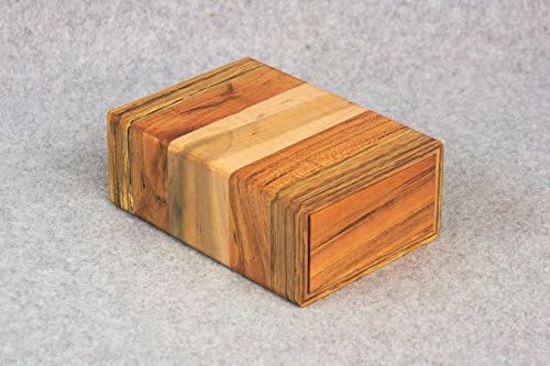 Tarot Card Case - Wooden - 78 cards - Fortune Telling Deck Card Storage Box - Constructed from Various Wood Strips - Drawer Slides and has Finger Holes for Easy Deck Removal