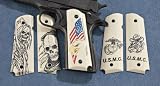 Hogue Govt. Model Scrimshaw Ivory Polymer Ambi Safety Cut, Grim Reaper