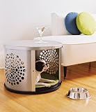 Small Silver BowHaus Hideaway Dog House Nightstand End Table