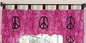 Pink Groovy Peace Sign Tie Dye Window Valance by JoJo Designs