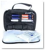 Medport Diabetes Travel Organizer From GMS Holds Two Weeks Supplies/ Will Hold Syringes,vials Pens Secure(well Constructed ,One of the Nicest Diabetic Travel Bags on the Market) a Great Value - Cools for up to 18 Hrs Comes with 2-6 Oz Polar Tech Gel Paks