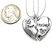 Soulbreezecollection Best Friends Forever Multicolor Heart Necklace Engraved Pendant