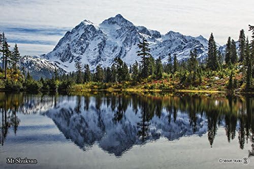 Handmade in the USA Cedar Jigsaw Puzzle - Features Washington State's Mt. Shuskan
