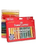 Faber-Castell FABER CASTELL Air Dry Modeling Dough assorted glitter colors pack of 12