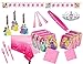 Princess Party Supply Bundle for 16 Guests - Includes Plates, Napkins, Forks, Tablecover, Decorations, Horns and Tiara and Sash for the Guest of Honor