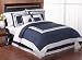 Navy Hotel Spa Collection Duvet Comforter Cover 6 piece Bedding Set - King Size
