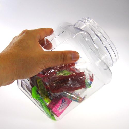 60 fl. oz. Clear Hand Grip Shape PVC Storage Container, 4.625 x 4.625 x 6.75 in. Threaded Lid, One Case