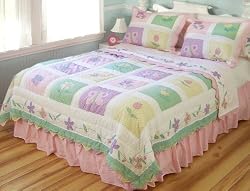 Spring Meadow Twin Size Quilt with Pillow Sham