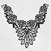 Black Embroidered Polyester Flower Venise Lace Neckline Collar Embellishment Sewing Applique Trims Sewing Supplies 1piece/ T712